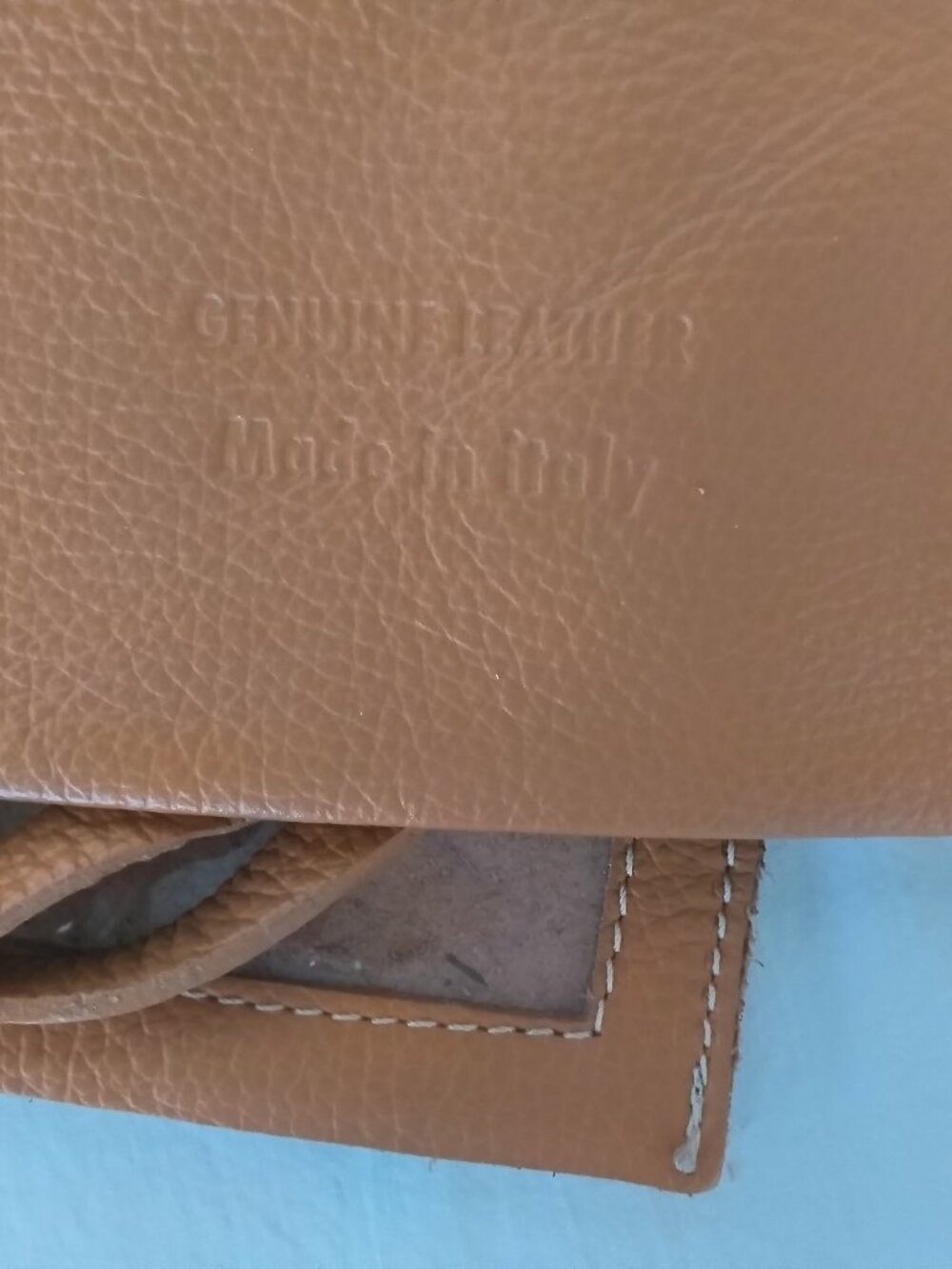 brown leather tote bag, made in Italy - Picture 6 of 7